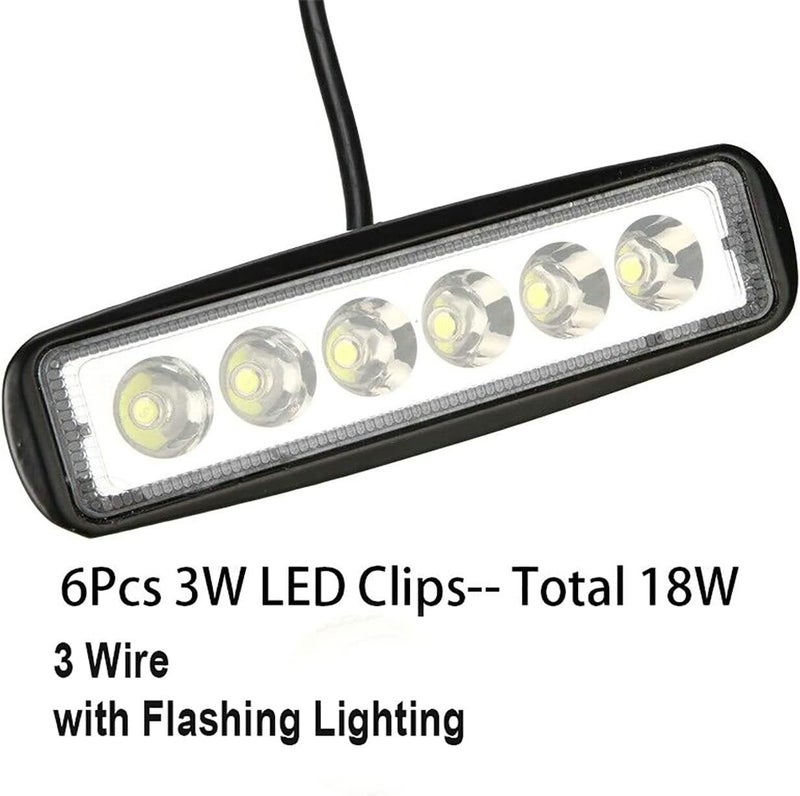 Yibid Motorcycle 18W LED Driving Work Front Fog Head Light Lamp with 3 Wire Flashing Brake Replacement for Bobber Cafe Racer Cruiser ATV Vessels Off-Road Vehicles Trucks Fire Engines SUV ATV 4WD Car - Image 4